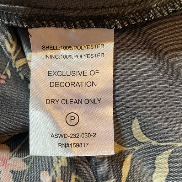 90s Y2k Women’s Black Floral Satin Coquette Whimsigoth Midi Slip Dress XXS NWT - Picture 9 of 11